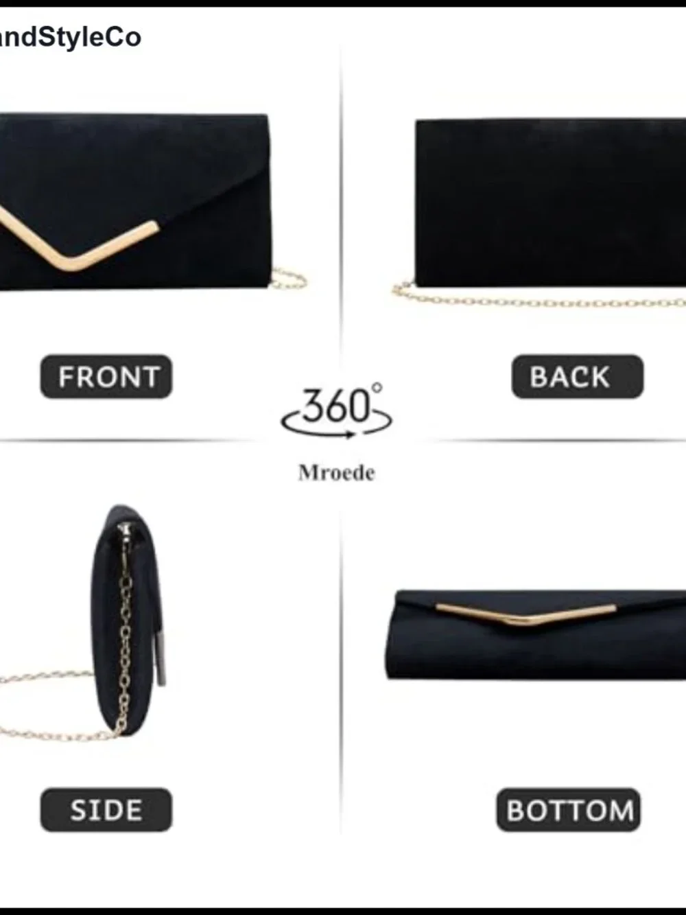 Suede Envelope Clutch Evening Bag with Gold Chain, Faux Suede Wedding Purse